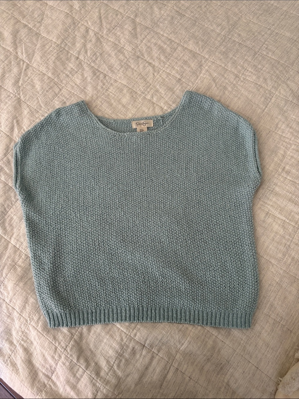 Jessica Simpson Light Blue Knit Scoop-Neck Sweater